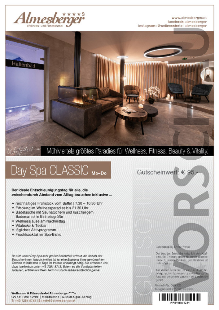 Day Spa CLASSIC • MO bis DO
